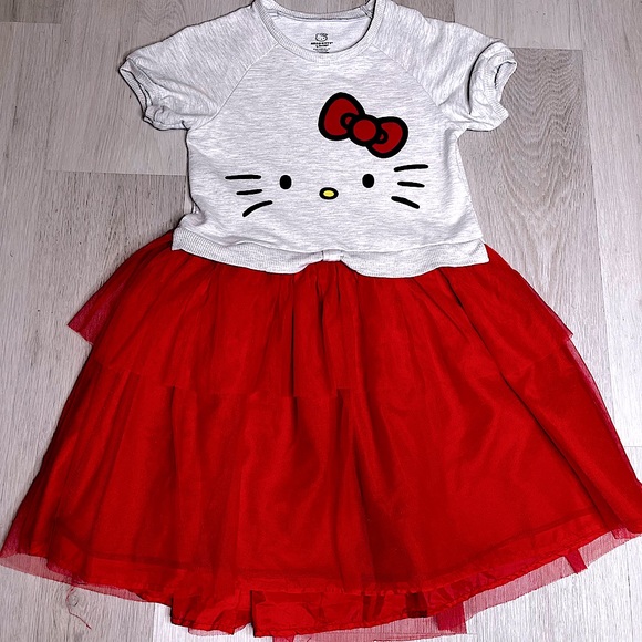 HELLO KITTY girls dress w/ red tulle skirt size 10/12. EXCELLENT condition! - Picture 1 of 5